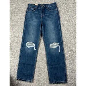 Levis Jeans Womens 29 Straight Low Pro Medium Wash Cotton Distressed 3*2x31